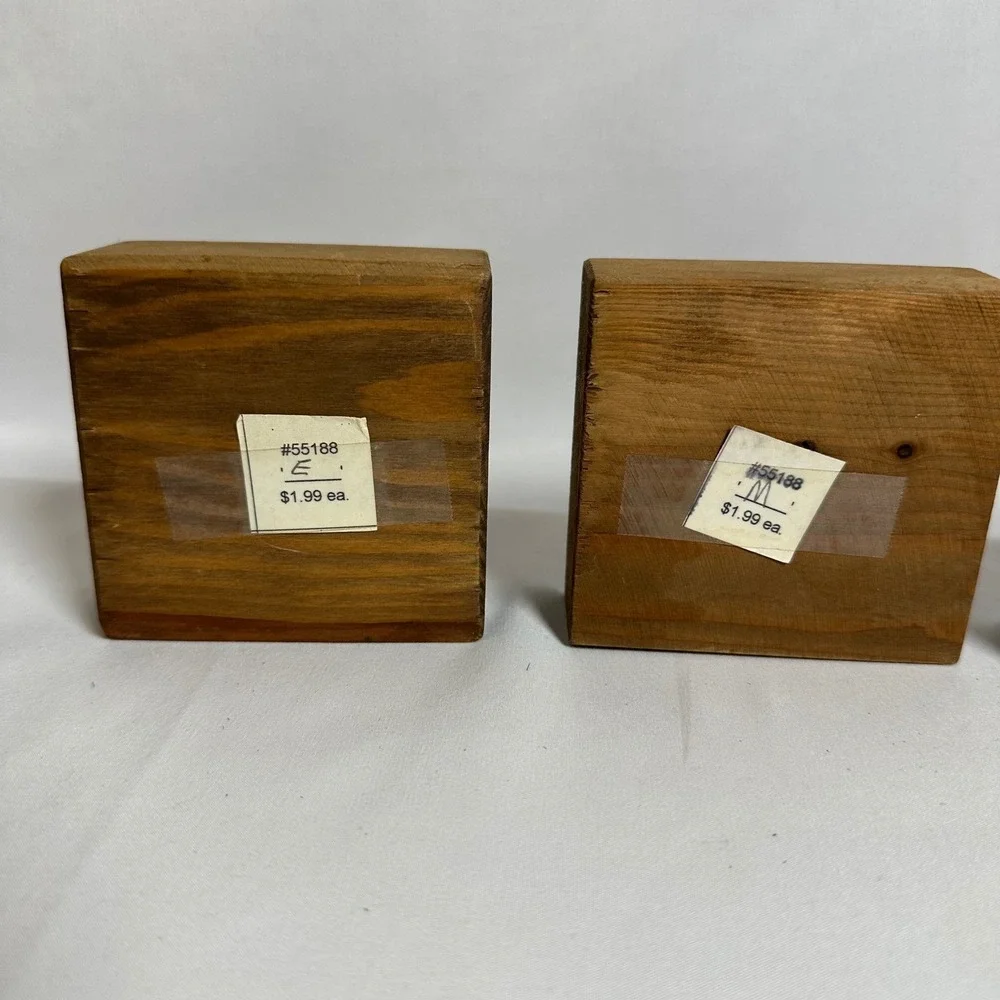 Vintage Wooden Letter Blocks EMMA Name Decor Rustic Nursery Shelf Display